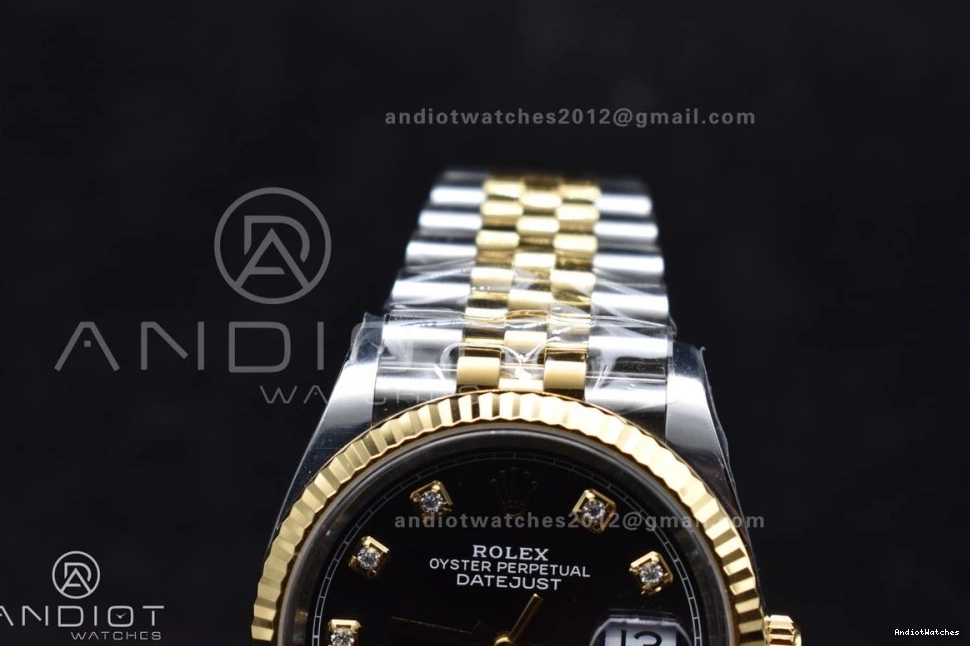 1:1 on Dial SS Diamonds VR 126233 Black 556 YG Jubilee Best Edition 36 Clean DateJust Bracelet Steel RelaxedFit 904L 0117